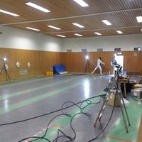 Test setup to analyze national level fencing athletes